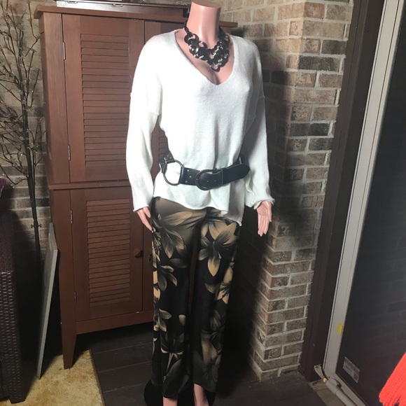 Lily Print Palazzo Lounge Beach Pants NWT - Picture 2 of 13